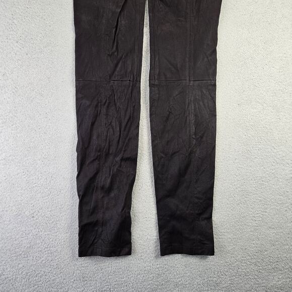 Theory Leggings Womens 8 IMA Maximus Lamb Leather Pants Purple Elastic Waist - Picture 5 of 11